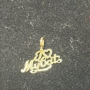 456056 14k Gold 'I Love My Cats' Pendant .4g